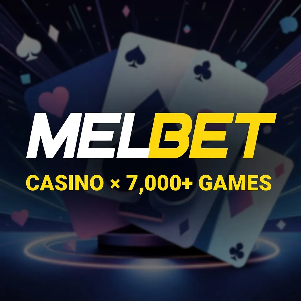 Melbet casino dice playing cards slot reel dark background
