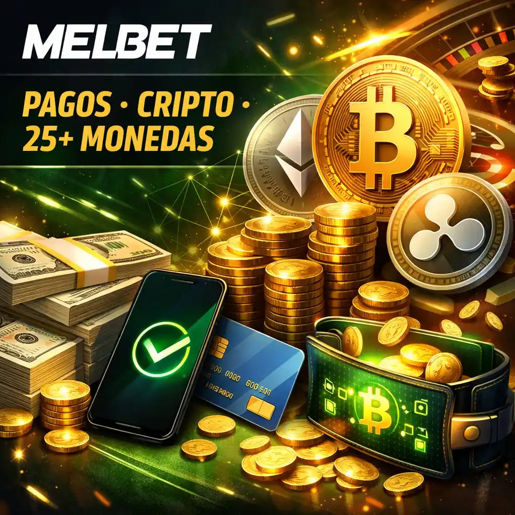 Melbet pagos deposito retiro Bitcoin dorado moneda billetera oscuro neon