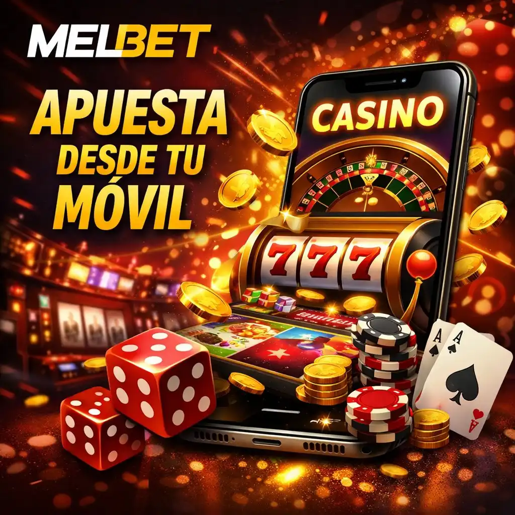 Melbet movil apuestas rapidas smartphone dorado fichas oscuro neon